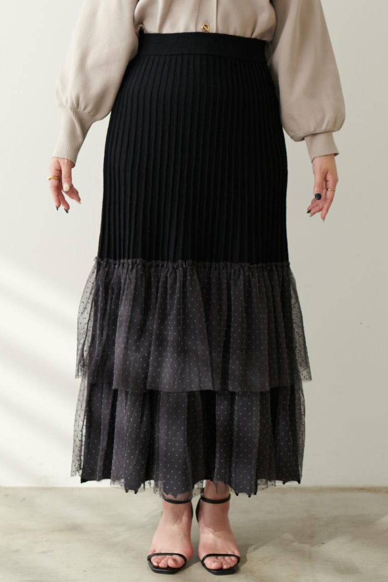 Fashionable Versatile Knit Paneled Skirt - liwisi