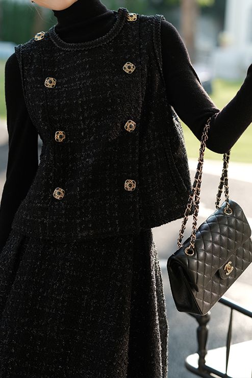 Elegant Waistcoat and High-Waisted Skirt Set - liwisi