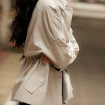 Simple lapel trench coat - liwisi