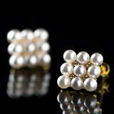 Pearl Bijou Square Motif Earrings - liwisi