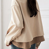 Shirt Collar Drop Shoulder Jacket - liwisi