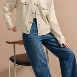Stand Collar Short Jacket with Lining - 2 Colors Available - liwisi