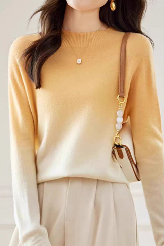 Gradient Orange Wool-Like Knit - liwisi