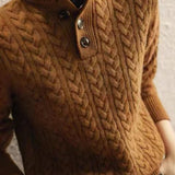 Casual Minimalist Jacquard Knit Sweater - liwisi