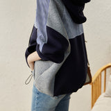 Casual Contrast Panel Hoodie - liwisi