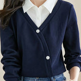 Faux Two-Piece Waffle Knit Sweatshirt - liwisi