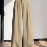 Casual Versatile Pleated Wide-leg Pants