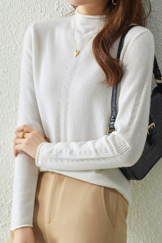 Half turtleneck knitted sweater. - liwisi