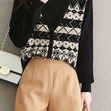 Half turtleneck fake two-piece top - liwisi