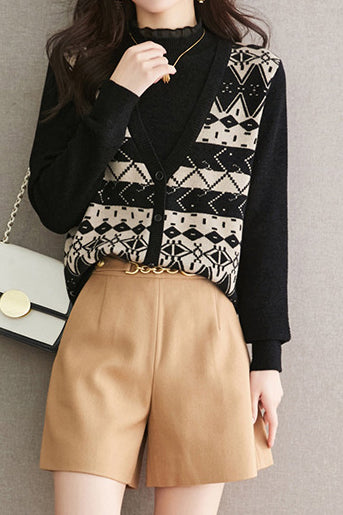 Half turtleneck fake two-piece top - liwisi