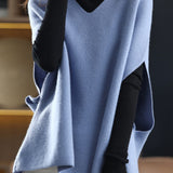 Poncho Style V-Neck Casual Knit Vest - 5 Colors Available - liwisi