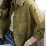 ステンカラードローストリングポケットジャケット 2色入 - liwisi