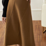 Elegant Versatile High-Waisted Reversible Wool Skirt - liwisi