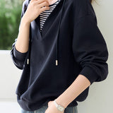 Casual Office Versatile Fake Two-Piece Sweatshirt - liwisi