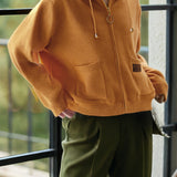 Casual Solid-Color Tied Hooded Knitted Cardigan