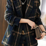Vintage Plaid Wool Blend Coat - liwisi