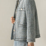 Elegant-Inspired No-Collar Jacket with Lining - liwisi