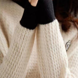 Casual Turtle Neck Bi-Color Knit - 2 Colors Available - liwisi