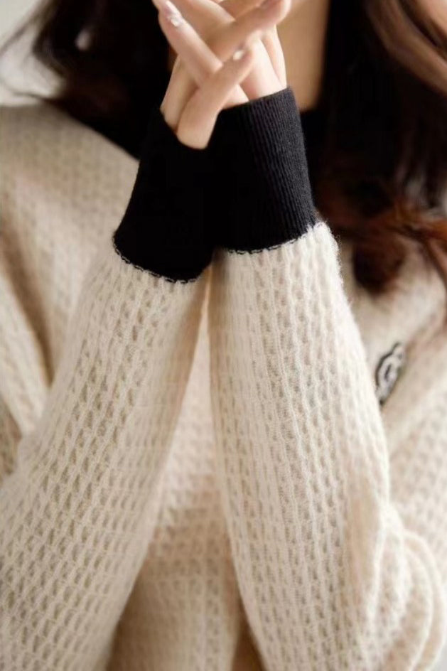 Casual Turtle Neck Bi-Color Knit - 2 Colors Available - liwisi