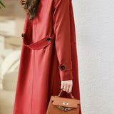 Casual Versatile Lapel Mid-Length Trench Coat - liwisi