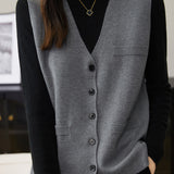 Sleeveless cardigan waistcoat - liwisi