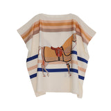 Poncho Style Side Slit Animal Print T-Shirt - 2 Colors Available - liwisi