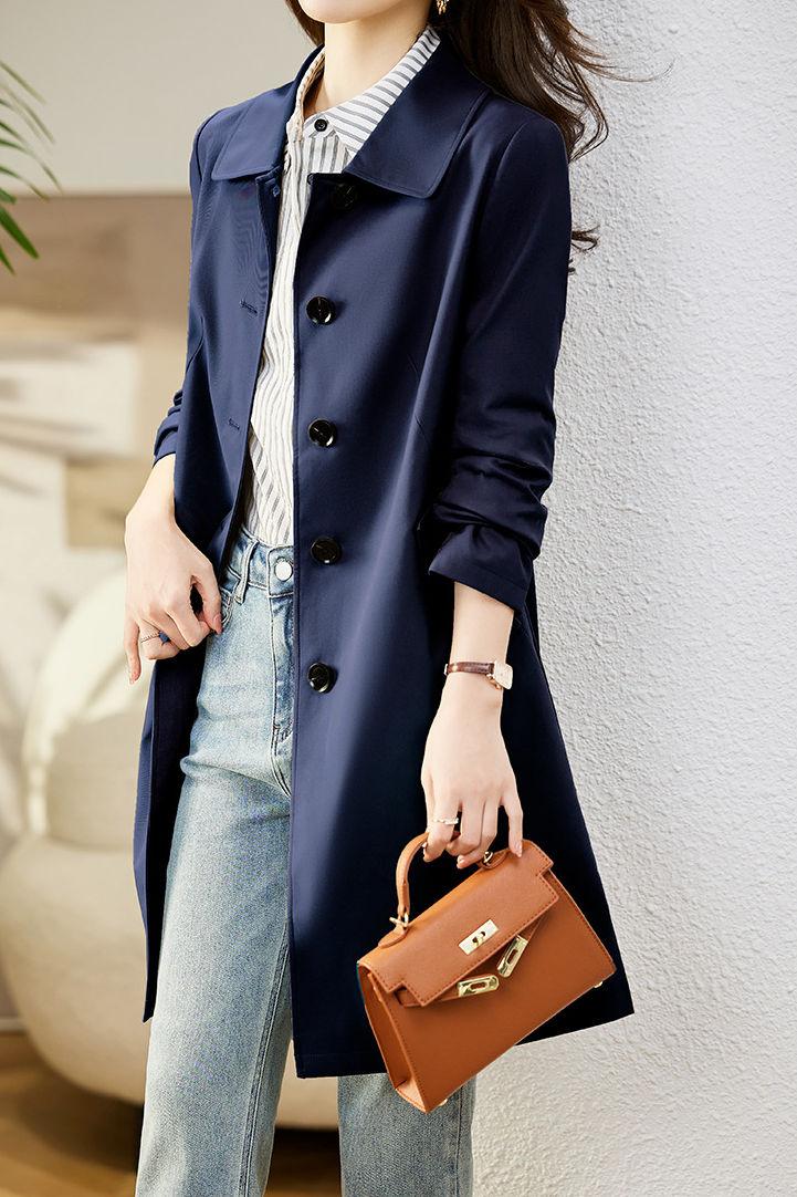 Casual Versatile Lapel Mid-Length Trench Coat - liwisi