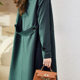 Casual Versatile Lapel Mid-Length Trench Coat - liwisi