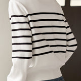 Striped V-Neck Long Sleeve Knit - liwisi