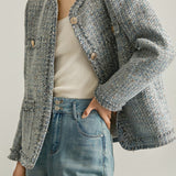 Elegant-Inspired No-Collar Jacket with Lining - liwisi