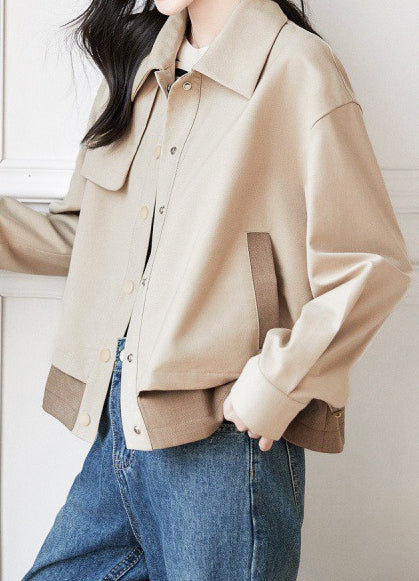 Shirt Collar Drop Shoulder Jacket - liwisi