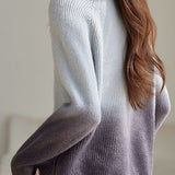Fashion Gradient Color Double Zipper Cardigan - liwisi