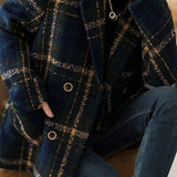 Vintage Plaid Wool Blend Coat - liwisi