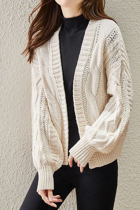 Minimalist Chunky Knit Cardigan - liwisi