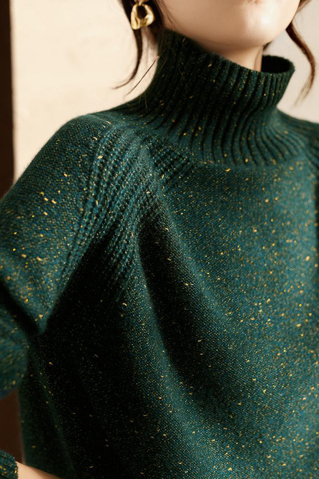 Solid Color Turtleneck Knit - liwisi
