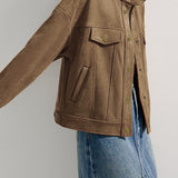 Stand Collar Short Jacket with Lining - 2 Colors Available - liwisi