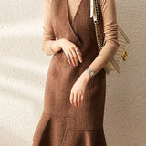 French Style Double-Faced Flared Midi Dress - liwisi
