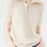 Simple Design Half Zip Knit Top - 4 Colors Available - liwisi