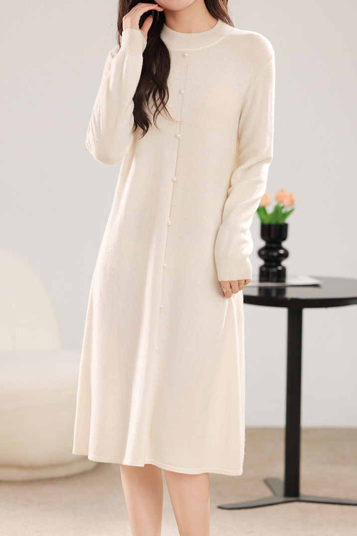 Straight-Leg Loose Knit Dress - liwisi