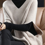 Poncho Style V-Neck Casual Knit Vest - 5 Colors Available - liwisi