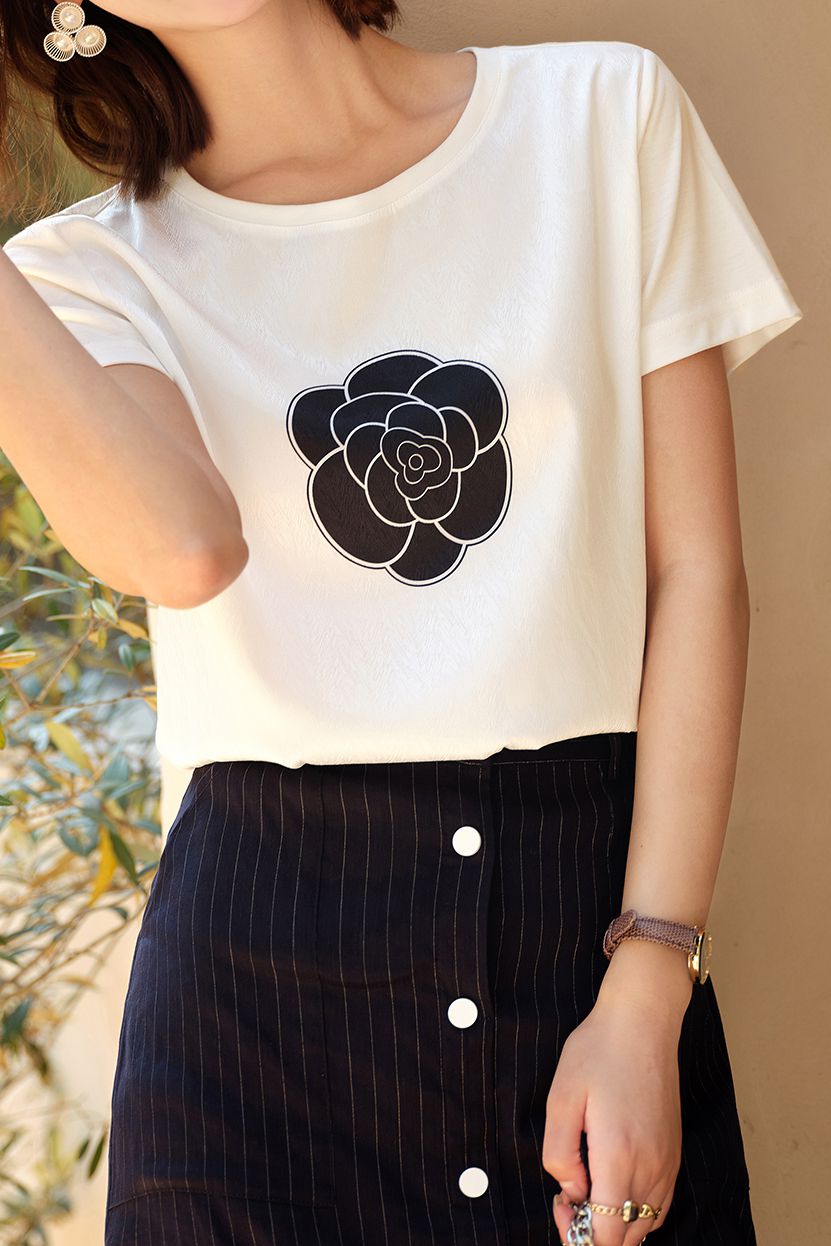 Printed versatile short sleeve T-shirt - liwisi
