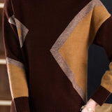 Bottle Neck Jacquard Bi-Color Knit - 4 Colors Available - liwisi