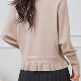 V-Neck Ruffle Hem Knit Cardigan - 4 Colors Available - liwisi