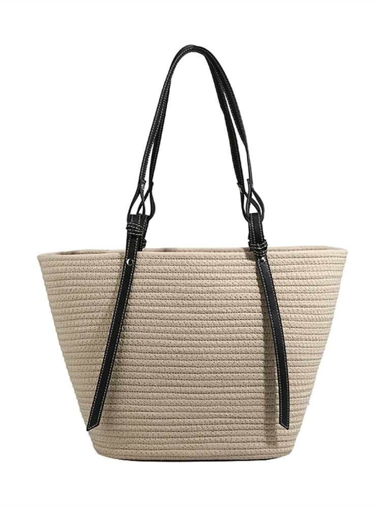 Large-capacity knitted wool tote bag - liwisi