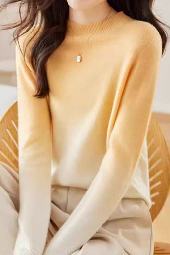 Gradient Orange Wool-Like Knit - liwisi