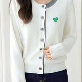 Casual Versatile Color-Block Knitted Cardigan