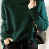 Solid Color Turtleneck Knit - liwisi