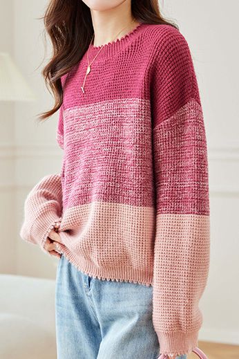 Thickened, Loose and Lazy Gradient Knitted Sweater - liwisi