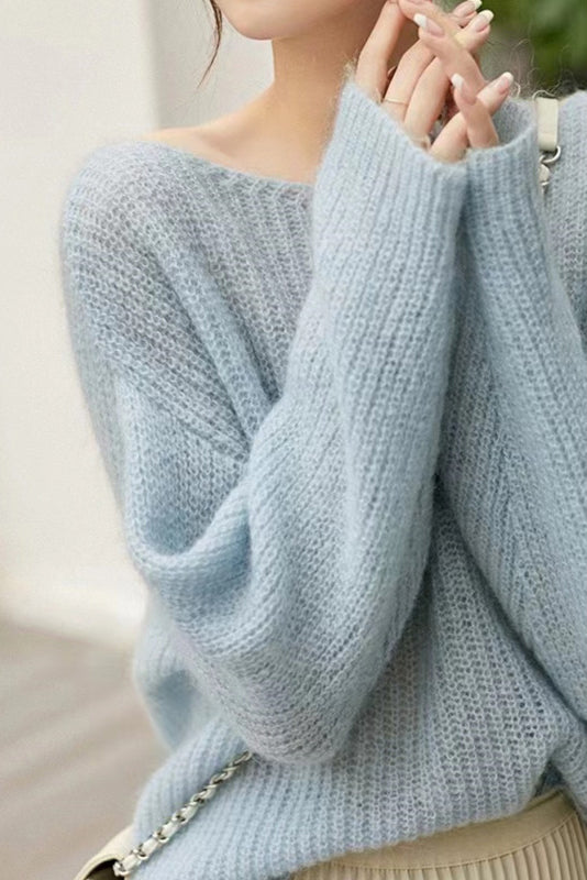Round Neck Lace Knit Top - 5 Colors Available - liwisi