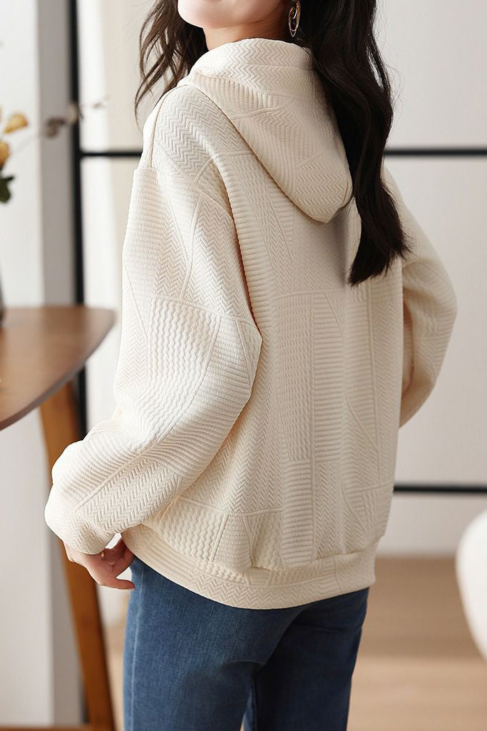 Drop Shoulder Hoodie with Logo Decoration - liwisi